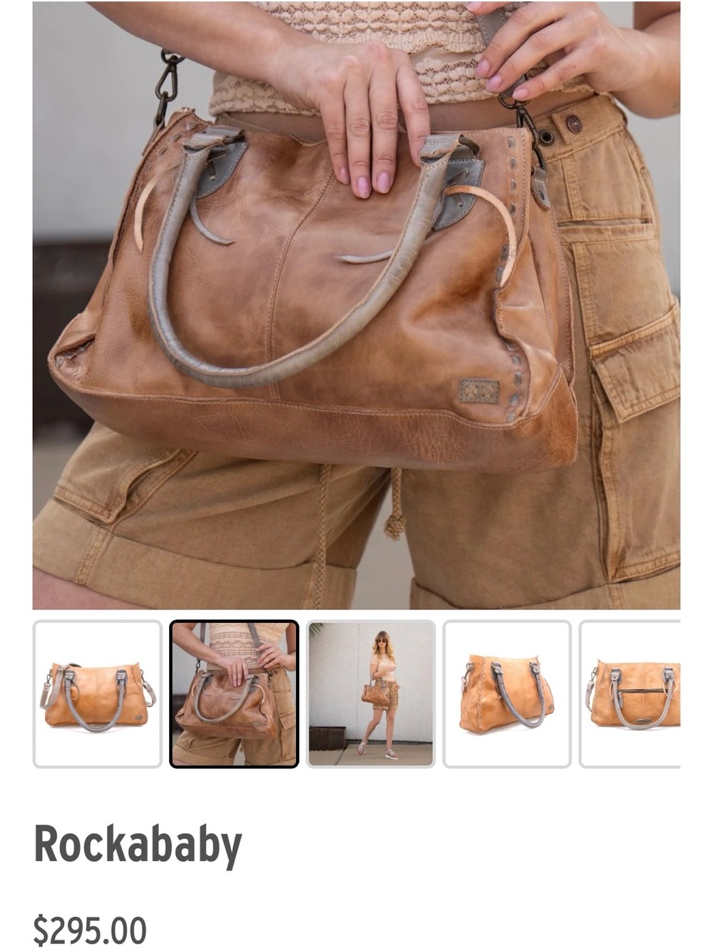 Bed|Stu NWT Oats  Icicle Rustic Leather Shoulder Handbag , Retails $295 - Picture 9 of 11